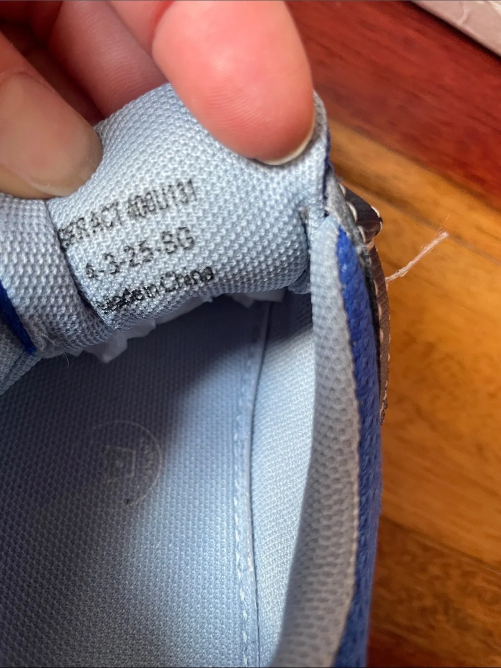 See Kai Run Boys Blue and Black Mesh Sneaker with Orange Pull Tab